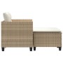 2-Sitzer-Gartensofa mit Markise und beigefarbenen PE-Rattanhockern von , Outdoor-Sofas - Ref: Foro24-365794, Preis: 246,72 €,...