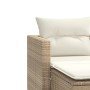 2-Sitzer-Gartensofa mit Markise und beigefarbenen PE-Rattanhockern von , Outdoor-Sofas - Ref: Foro24-365794, Preis: 246,72 €,...