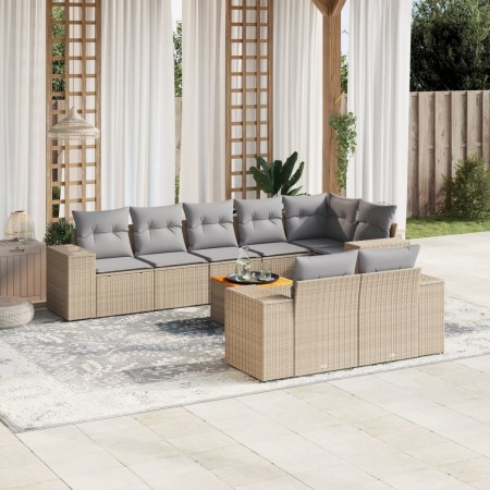 9-piece garden sofa set with beige synthetic rattan cushions by , Garden sets - Ref: Foro24-3257865, Price: 676,92 €, Discoun...