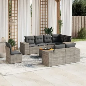9-teiliges Gartenmöbel-Set und graue synthetische Rattankissen von , Gartensets - Ref: Foro24-3257873, Preis: 608,34 €, Rabat...