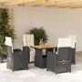 5-teiliges Gartenmöbel-Set mit schwarzen synthetischen Rattankissen von , Gartensets - Ref: Foro24-3277316, Preis: 632,39 €, ...