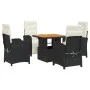 5-teiliges Gartenmöbel-Set mit schwarzen synthetischen Rattankissen von , Gartensets - Ref: Foro24-3277316, Preis: 632,39 €, ...