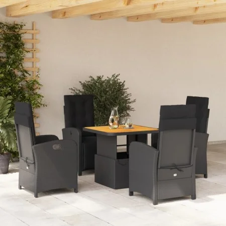 5-teiliges Gartenmöbel-Set mit schwarzen synthetischen Rattankissen von , Gartensets - Ref: Foro24-3277328, Preis: 589,49 €, ...