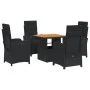5-teiliges Gartenmöbel-Set mit schwarzen synthetischen Rattankissen von , Gartensets - Ref: Foro24-3277328, Preis: 589,49 €, ...