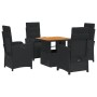 5-teiliges Gartenmöbel-Set mit schwarzen synthetischen Rattankissen von , Gartensets - Ref: Foro24-3277328, Preis: 568,14 €, ...