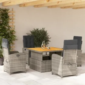 5-piece garden dining set with gray synthetic rattan cushions by , Garden sets - Ref: Foro24-3277342, Price: 683,78 €, Discou...