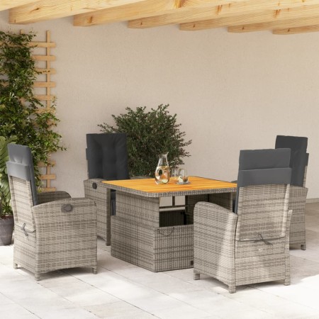 5-piece garden dining set with gray synthetic rattan cushions by , Garden sets - Ref: Foro24-3277342, Price: 654,05 €, Discou...