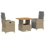 3-piece garden dining set with beige synthetic rattan cushions by , Garden sets - Ref: Foro24-3277363, Price: 443,09 €, Disco...
