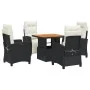 5-piece garden furniture set with black synthetic rattan cushions by , Garden sets - Ref: Foro24-3277377, Price: 629,49 €, Di...