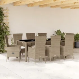 9-piece garden dining set with beige synthetic rattan cushions by , Garden sets - Ref: Foro24-3277581, Price: 831,88 €, Disco...