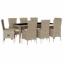 9-piece garden dining set with beige synthetic rattan cushions by , Garden sets - Ref: Foro24-3277581, Price: 851,20 €, Disco...