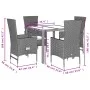 5-teiliges Garten-Essset mit beigen Kissen aus synthetischem Rattan von , Gartensets - Ref: Foro24-3277569, Preis: 462,05 €, ...
