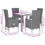 Set comedor de jardín 5 pzas con cojines ratán sintético beige de , Conjuntos de jardín - Ref: Foro24-3277569, Precio: 476,86...