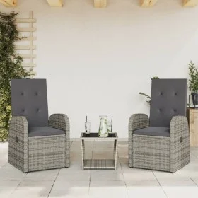 3-piece garden dining set with gray synthetic rattan cushions by , Garden sets - Ref: Foro24-3277607, Price: 359,93 €, Discou...