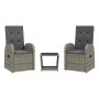 3-piece garden dining set with gray synthetic rattan cushions by , Garden sets - Ref: Foro24-3277607, Price: 359,93 €, Discou...