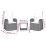3-piece garden dining set with gray synthetic rattan cushions by , Garden sets - Ref: Foro24-3277607, Price: 359,93 €, Discou...