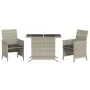 Garden chairs and table 3 pieces synthetic rattan gray cushion by , Garden sets - Ref: Foro24-365122, Price: 186,65 €, Discou...