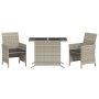 Gartenstühle und Tisch, 3 Stück, synthetisches Rattan, graue Kissen von , Gartensets - Ref: Foro24-365122, Preis: 189,46 €, R...