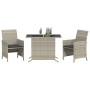 Garden chairs and table 3 pieces synthetic rattan gray cushion by , Garden sets - Ref: Foro24-365122, Price: 190,38 €, Discou...