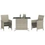 Garden chairs and table 3 pieces synthetic rattan gray cushion by , Garden sets - Ref: Foro24-365122, Price: 186,65 €, Discou...