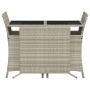 Gartenstühle und Tisch, 3 Stück, synthetisches Rattan, graue Kissen von , Gartensets - Ref: Foro24-365122, Preis: 189,46 €, R...