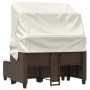 2 seater garden sofa with hood and brown PE rattan stools by , Outdoor sofas - Ref: Foro24-365782, Price: 270,34 €, Discount: %