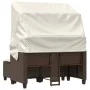 2 seater garden sofa with hood and brown PE rattan stools by , Outdoor sofas - Ref: Foro24-365782, Price: 294,72 €, Discount: %