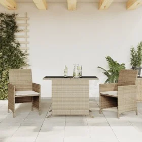 Garden chairs and table 3 pieces synthetic rattan beige cushion by , Garden sets - Ref: Foro24-365120, Price: 185,71 €, Disco...