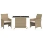 Garden chairs and table 3 pieces synthetic rattan beige cushion by , Garden sets - Ref: Foro24-365120, Price: 185,71 €, Disco...
