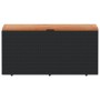 Caja de almacenaje jardín madera acacia ratán negro 110x50x54cm