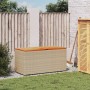 Caja de almacenaje jardín madera acacia ratán beige 110x50x54cm