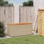 Garten-Aufbewahrungsbox aus Akazienholz, beige, Rattan, 110 x 50 x 54 cm von , Aufbewahrungsboxen für den Außenbereich - Ref:...