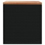 Caja de almacenaje jardín madera acacia ratán negro 110x50x54cm