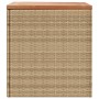 Caja de almacenaje jardín madera acacia ratán beige 110x50x54cm