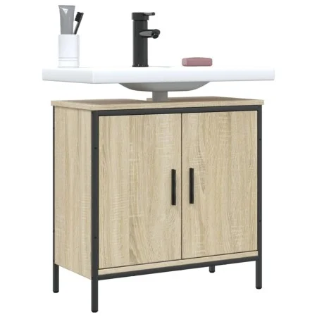 Bathroom sink cabinet engineered wood Sonoma oak 60x30x60 cm by , Dressing tables - Ref: Foro24-842447, Price: 70,93 €, Disco...