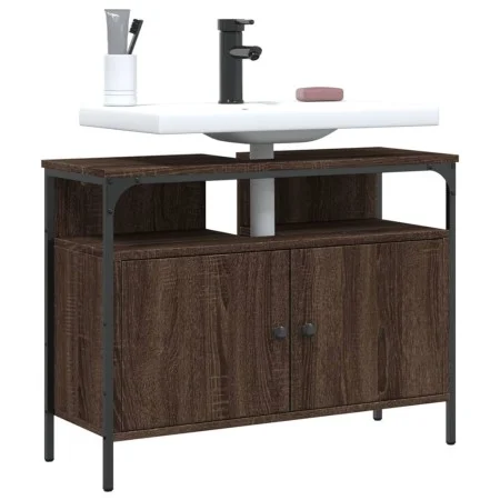 Bathroom sink cabinet engineered wood brown oak 80x30x60 cm by , Dressing tables - Ref: Foro24-842445, Price: 57,20 €, Discou...