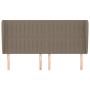 Cabecero con orejas de tela gris taupe 163x23x118/128 cm