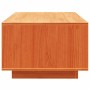 Mesa de centro madera maciza de pino marrón cera 110x50x33,5 cm
