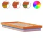 LED bed frame solid pine wood wax brown 90x200 cm by , Beds and slatted bases - Ref: Foro24-844411, Price: 106,93 €, Discount: %