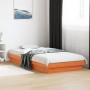 Estructura de cama LED madera maciza pino marrón cera 90x200 cm de , Camas y somieres - Ref: Foro24-844411, Precio: 107,96 €,...