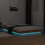 LED bed frame solid pine wood wax brown 120x200cm by , Beds and slatted bases - Ref: Foro24-844413, Price: 117,99 €, Discount: %