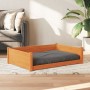 Cama para perros madera de pino marrón cera 105,5x75,5x28 cm