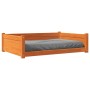 Cama para perros madera de pino marrón cera 105,5x75,5x28 cm