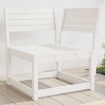 Garten-Ecksofa aus massivem weißem Kiefernholz, 73 x 73 x 78 cm von , Outdoor-Sofas - Ref: Foro24-844665, Preis: 80,25 €, Rab...