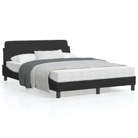 Bed frame with black velvet headboard 140x190 cm by , Beds and slatted bases - Ref: Foro24-373174, Price: 145,22 €, Discount: %