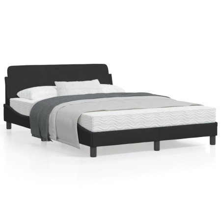 Bed frame with black velvet headboard 140x190 cm by , Beds and slatted bases - Ref: Foro24-373174, Price: 146,36 €, Discount: %