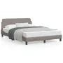 Bed frame with headboard in taupe gray fabric 140x190 cm by , Beds and slatted bases - Ref: Foro24-373169, Price: 147,14 €, D...