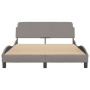 Bed frame with headboard in taupe gray fabric 140x190 cm by , Beds and slatted bases - Ref: Foro24-373169, Price: 149,45 €, D...