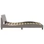 Bed frame with headboard in taupe gray fabric 140x190 cm by , Beds and slatted bases - Ref: Foro24-373169, Price: 147,14 €, D...