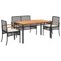 4-piece garden dining set with black synthetic rattan cushions by , Garden sets - Ref: Foro24-3213567, Price: 324,17 €, Disco...